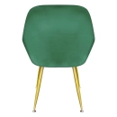 Cadeira Poltrona Lines com pés dourados Suede para sala de jantar - Verde Escuro