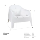 Cadeira poltrona para jardim varanda Skarpo - Branco