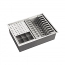 Calha Úmida para Cozinha Gourmet Escorredor Embutida Aço Inox 304 Baniwa 43x33 cm Prata