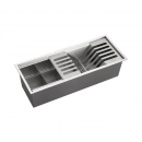 Canal Calha Úmida para Cozinha Gourmet Escorredor Embutida Aço Inox 304 Waiana 45x18 cm Prata