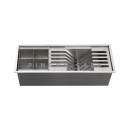 Canal Calha Úmida para Cozinha Gourmet Escorredor Embutida Aço Inox 304 Waiana 45x18 cm Prata