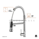 Kit Cuba Dupla Gourmet para Cozinha e Acessórios Aço Inox 78x43cm Tábua de Corte e Torneira Misturador Monocomando Munim