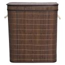 Cesto Duplo com Tampa 60cm Bambu Escuro - Mimo Style