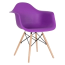 Conjunto 2 x cadeiras Eames Daw com braços + 6 cadeiras Eiffel Dsw - Roxo