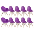 Conjunto 2 x cadeiras Eames Daw com braços + 8 cadeiras Eiffel Dsw - Roxo