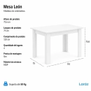 Conjunto Sala de Jantar Mesa Retangular León com 4 Cadeiras Estofadas Nice Laráz