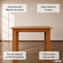 Conjunto Sala de Jantar Mesa Retangular León com 4 Cadeiras Estofadas Nice Laráz