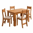 Conjunto Sala de Jantar Mesa Retangular León com 4 Cadeiras Estofadas Nice Laráz