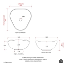 Cuba de Apoio para Banheiro Oval Louça Cerâmica 37cm Obsidiana - Preto