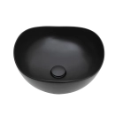 Cuba de Apoio para Banheiro Oval Louça Cerâmica 37cm Obsidiana - Preto