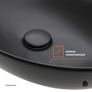 Cuba de Apoio para Banheiro Oval Louça Cerâmica 51cm Obsidiana - Preto