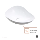 Cuba de Apoio para Banheiro Oval Louça Cerâmica Ambar - Branco