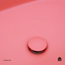 Cuba de Apoio para Banheiro Oval Louça Cerâmica Coral - Rosa e Branco