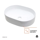 Cuba de Apoio para Banheiro Oval Louça Cerâmica Neptunita - Branco