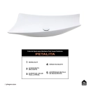 Cuba de Apoio para Banheiro Oval Louça Cerâmica Petalita - Branco