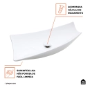 Cuba de Apoio para Banheiro Oval Louça Cerâmica Petalita - Branco