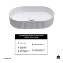Cuba de Apoio para Banheiro Oval Louça Cerâmica Selenita - Branco