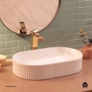 Cuba de Apoio para Banheiro Oval Louça Cerâmica Selenita - Branco