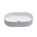 Cuba de Apoio para Banheiro Oval Louça Cerâmica Selenita - Branco