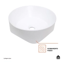 Cuba de Apoio para Banheiro Oval Louça Cerâmica Urban - Branco