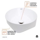 Cuba de Apoio para Banheiro Oval Louça Cerâmica Urban - Branco