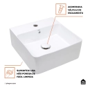 Cuba de Apoio para Banheiro Quadrada Louça Cerâmica Ágata Pingoo.casa - Branco