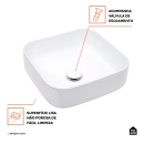 Cuba de Apoio para Banheiro Quadrada Louça Cerâmica Lazulita Pingoo.casa - Branco