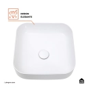 Cuba de Apoio para Banheiro Quadrada Louça Cerâmica Lazulita Pingoo.casa - Branco