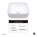 Cuba de Apoio para Banheiro Quadrada Louça Cerâmica Lazulita Pingoo.casa - Branco