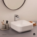 Cuba de Apoio para Banheiro Quadrada Louça Cerâmica Lazulita Pingoo.casa - Branco