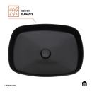 Cuba de Apoio para Banheiro Retangular Louça Cerâmica Coral - Preto e Branco