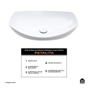 Cuba de Apoio para Banheiro Retangular Louça Cerâmica Petalita - Branco