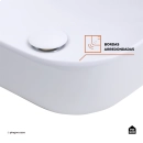 Cuba de Apoio para Banheiro Retangular Louça Cerâmica Adamita Pingoo.casa - Branco