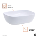 Cuba de Apoio para Banheiro Retangular Louça Cerâmica Adamita Pingoo.casa - Branco