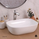 Cuba de Apoio para Banheiro Retangular Louça Cerâmica Adamita Pingoo.casa - Branco