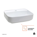 Cuba de Apoio para Banheiro Retangular Louça Cerâmica Clorita Pingoo.casa - Branco