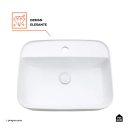 Cuba de Apoio para Banheiro Retangular Louça Cerâmica Clorita Pingoo.casa - Branco