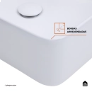Cuba de Apoio para Banheiro Retangular Louça Cerâmica Cornalina Pingoo.casa - Branco