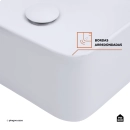 Cuba de Apoio para Banheiro Retangular Louça Cerâmica Cornalina Pingoo.casa - Branco