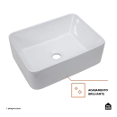 Cuba de Apoio para Banheiro Retangular Louça Cerâmica Galena Pingoo.casa - Branco