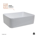 Cuba de Apoio para Banheiro Retangular Louça Cerâmica Galena Pingoo.casa - Branco