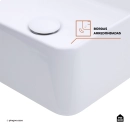 Cuba de Apoio para Banheiro Retangular Louça Cerâmica Hematita Pingoo.casa - Branco