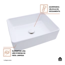 Cuba de Apoio para Banheiro Retangular Louça Cerâmica Hematita Pingoo.casa - Branco