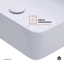 Cuba de Apoio para Banheiro Retangular Louça Cerâmica Roselita Pingoo.casa - Branco