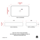 Cuba de Apoio para Banheiro Retangular Louça Cerâmica Roselita Pingoo.casa - Branco