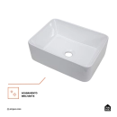 Cuba de Apoio para Banheiro Sem Válvula Retangular Louça Cerâmica Galena Pingoo.casa - Branco