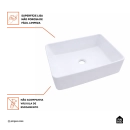 Cuba de Apoio para Banheiro Sem Válvula Retangular Louça Cerâmica Hematita Pingoo.casa - Branco