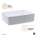 Cuba de Apoio para Banheiro Sem Válvula Retangular Louça Cerâmica Hematita Pingoo.casa - Branco