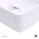 Cuba de Apoio para Banheiro Sem Válvula Retangular Louça Cerâmica Hematita Pingoo.casa - Branco