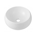 Cuba de Apoio Redonda Sem Válvula para Banheiro Louça Cerâmica 41cm Morganita Pingoo.casa - Branco